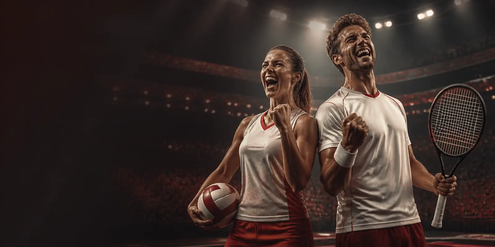 Dorośli sportowcy świętują sportowy tydzień z logo BetLabel