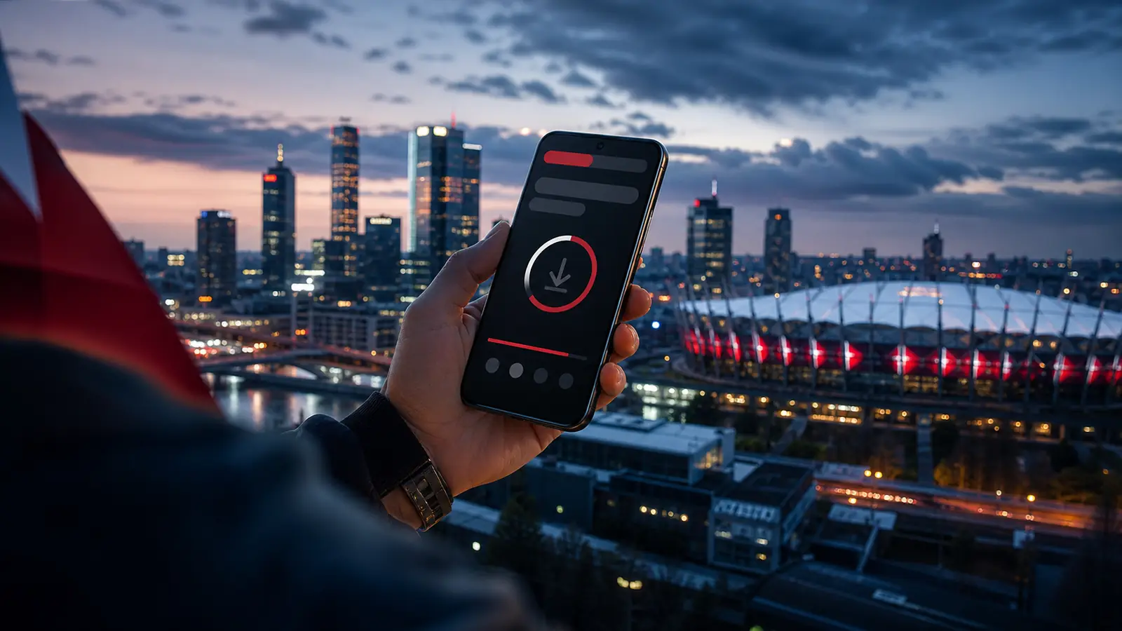 Surfer instaluje aplikację BetLabel na smartfonie z Androidem