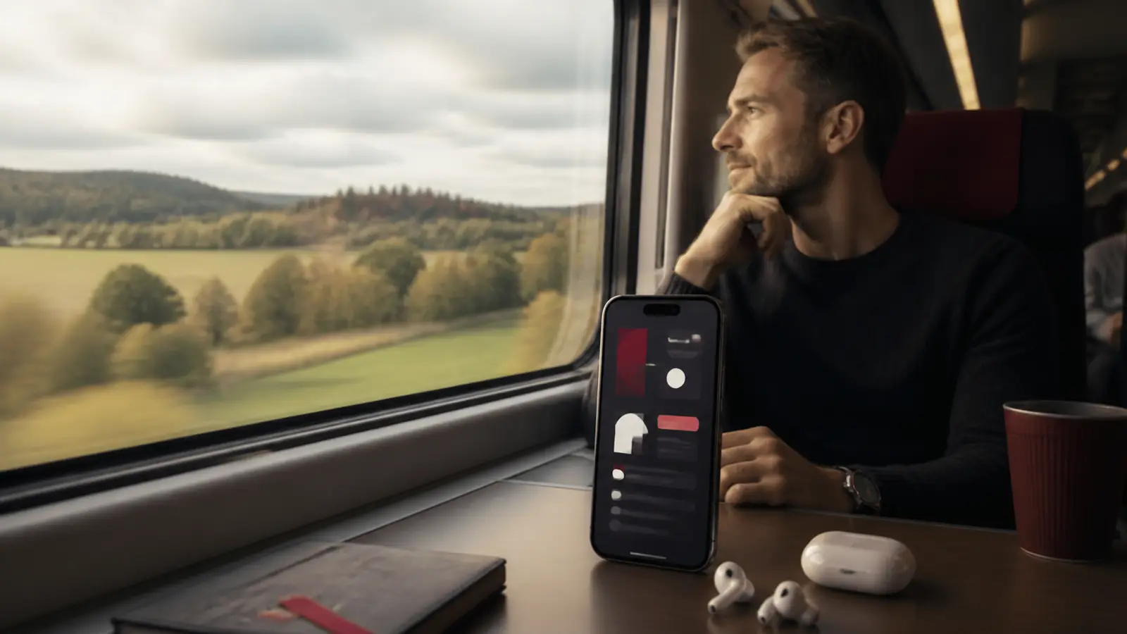 Kolarz korzysta z BetLabel na smartfonie podczas podróży