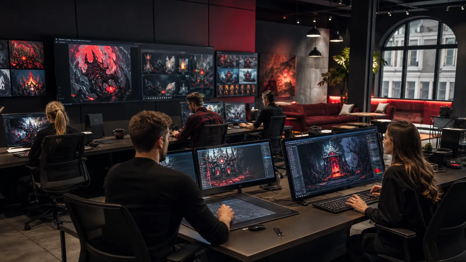 Gracze e-sportowi przeglądają BL Games w studiu BetLabel