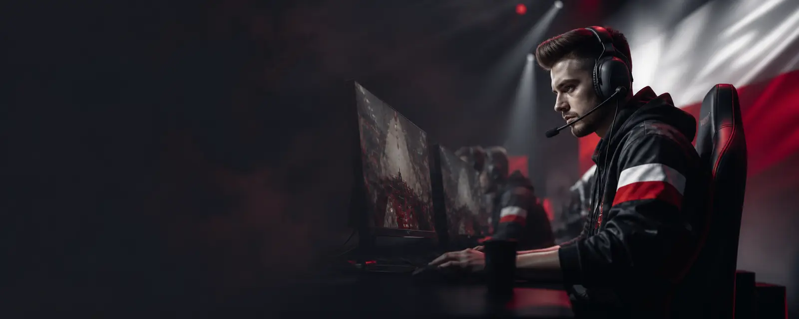 Gracze e-sportowi na turnieju z brandingiem BetLabel